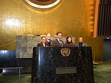 U.S. Congressional Delegates at the U.N. General Assembly Hall